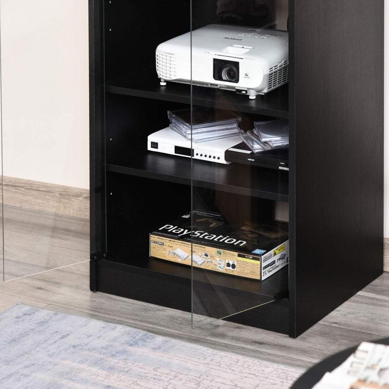 Siyah Endüstriyel Ahşap Plak Dolabı 54x40x91 cm - 81619