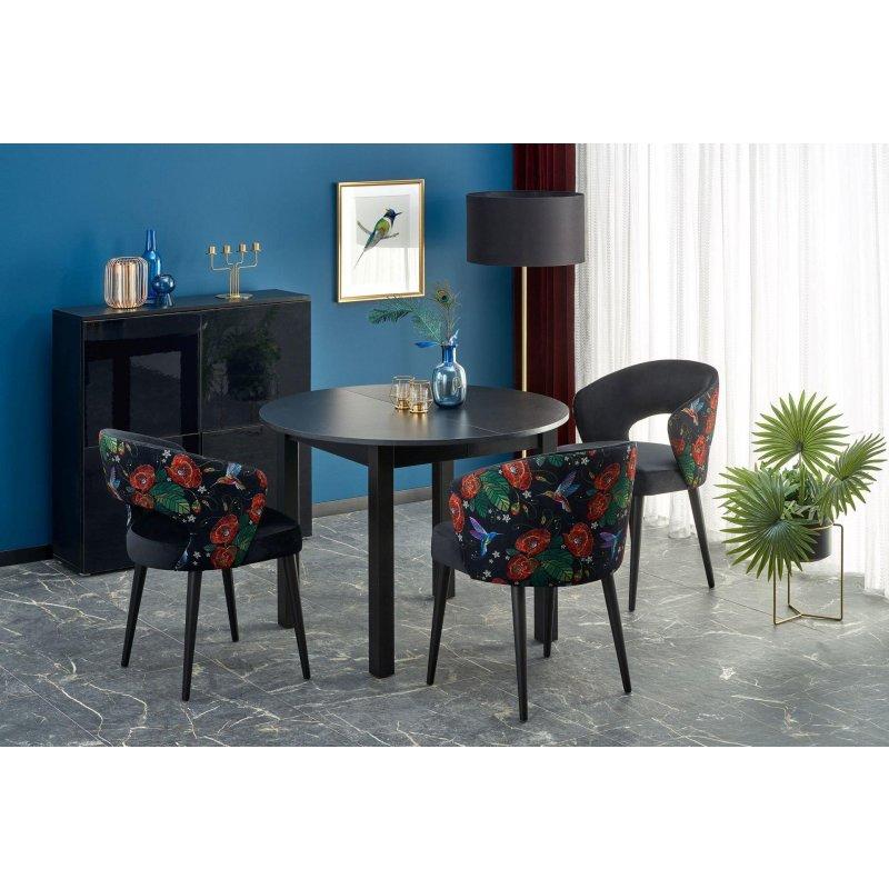 Siyah Laminat Açılır Yuvarlak Yemek Masası 102x102 cm - 82879