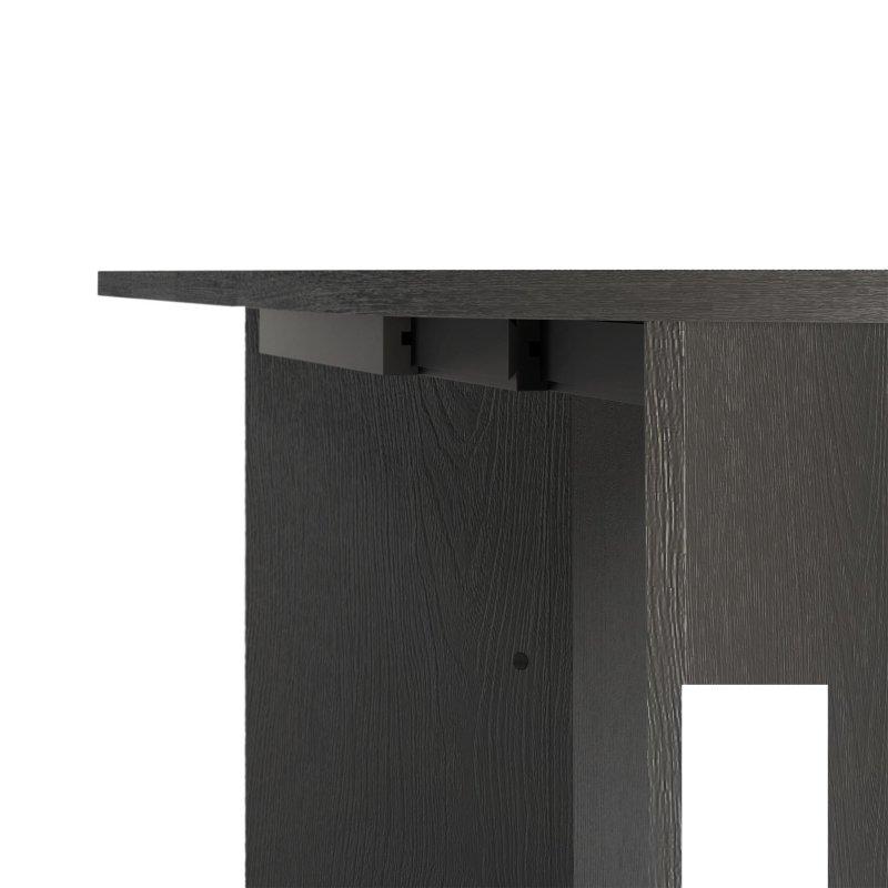 Siyah Laminat Açılır Yuvarlak Yemek Masası 140-200 cm - 82819