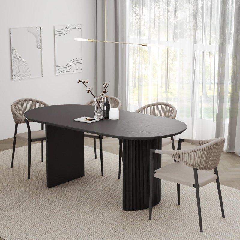 Siyah Ryfleli Yemek Masası 180x90 cm - 82870