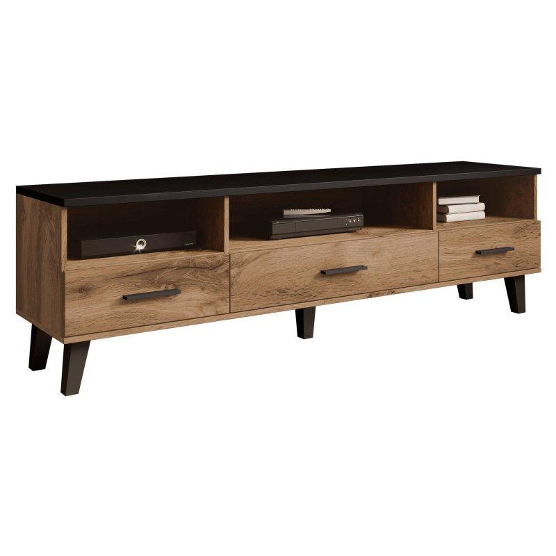Sonoma Ahşap ve Siyah Plastik Detaylı 180 cm TV Ünitesi - 80590
