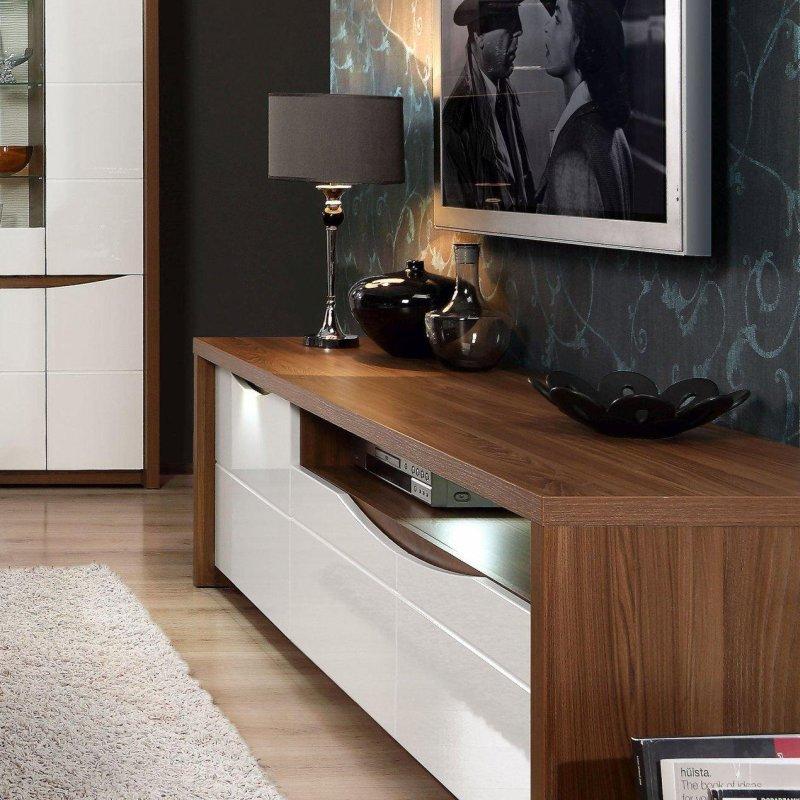 Üç Kapılı Beyaz ve Sangallo Meşe Renkli Modern TV Ünitesi 187x59 cm - 82069