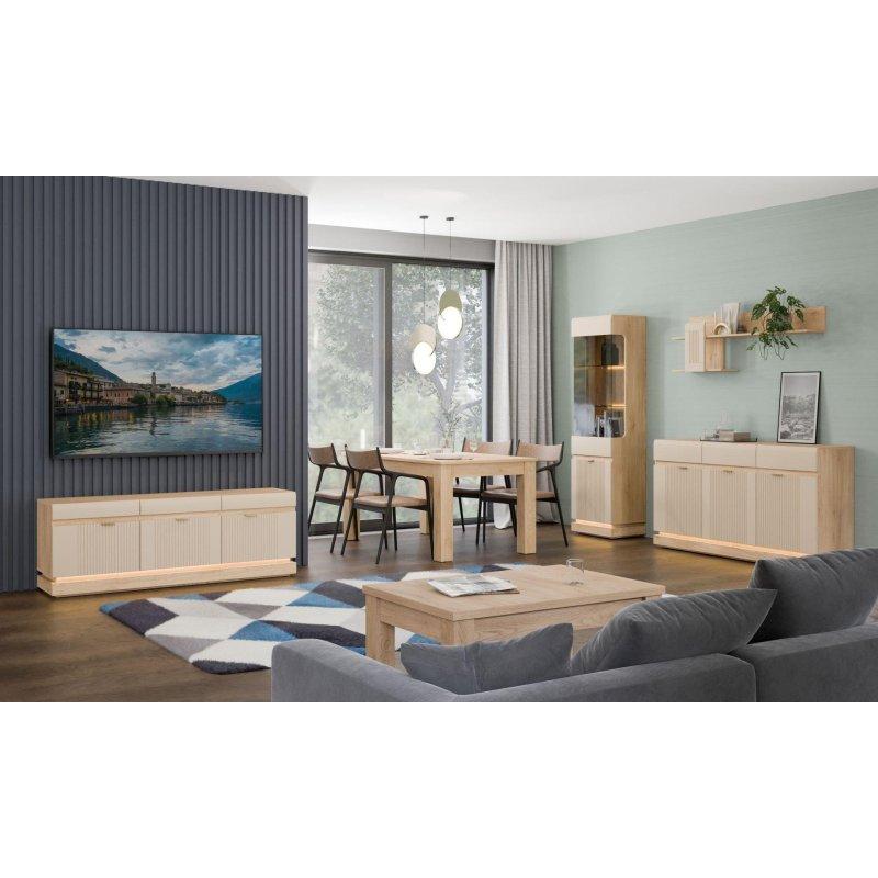 Üç Kapılı Kremşin Mat TV Ünitesi 164x58.5x40.5 cm Cremona Torno Ahşap - 82246