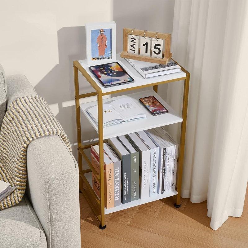 Üç Katlı Vinyl Plak Dolabı Ahşap Çerçeveli Depolama Ünitesi 71 cm Yükseklik - 81502