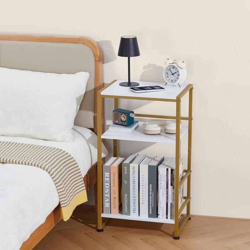 Üç Katlı Vinyl Plak Dolabı Ahşap Çerçeveli Depolama Ünitesi 71 cm Yükseklik - 81502