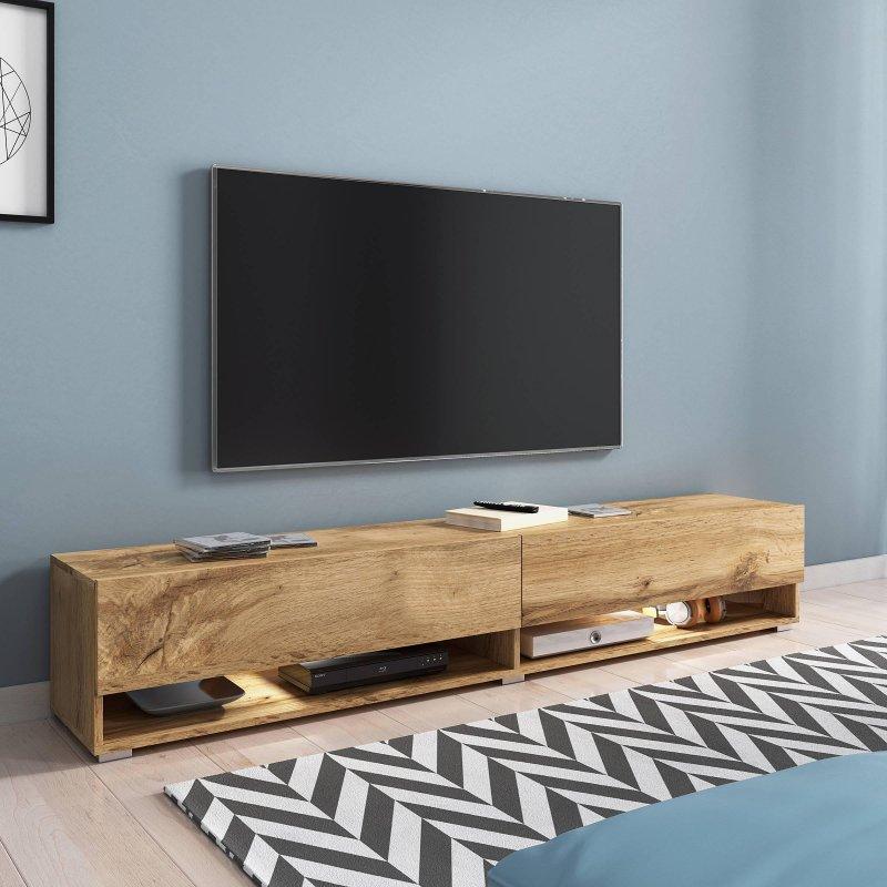 Wotaneiche Dekorlu 180 cm LED Aydınlatmalı TV Ünitesi - 80665