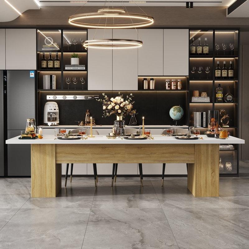 12 Kişilik Endüstriyel Ahşap Gri Yemek Masası 300 cm - 86992