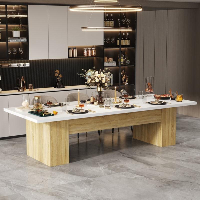 12 Kişilik Endüstriyel Ahşap Gri Yemek Masası 300 cm - 86992