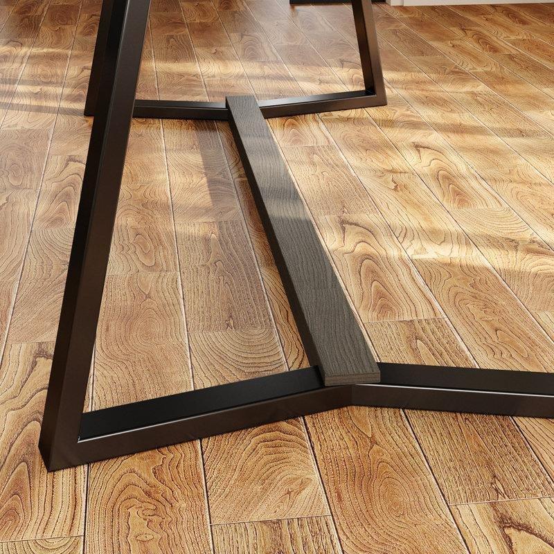 180 cm Siyah Endüstriyel Ahşap Benchli Mutfak Masası - 88789