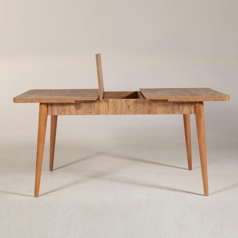 Açık Ahşap Rengi Genişletilebilir Yemek Masası 130x80 cm - 87319