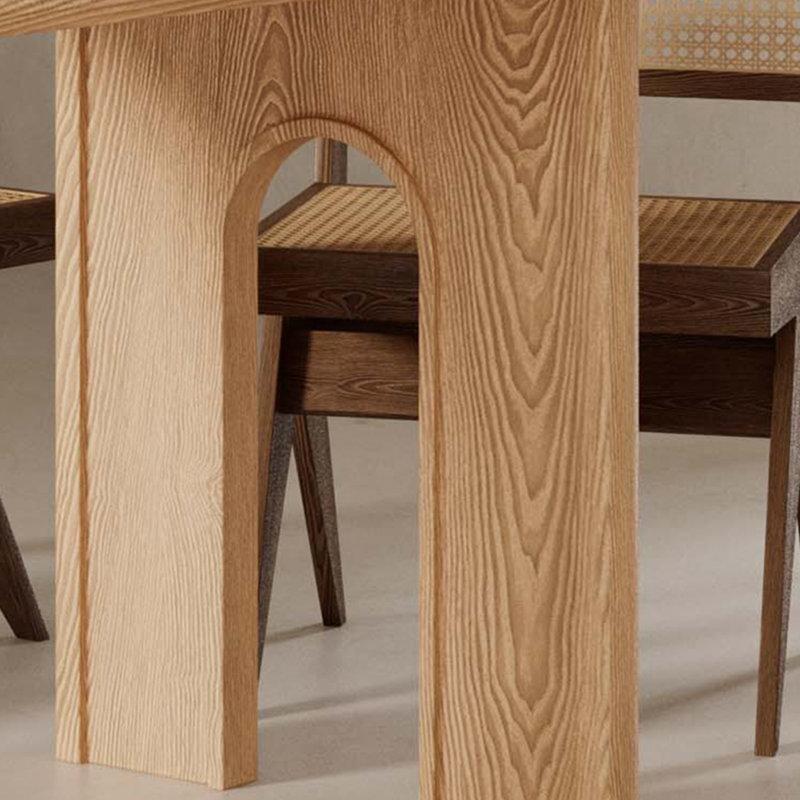 Açık Ceviz Rengi Masif Ahşap Çift Ayaklı Yemek Masası 180 cm - 85324.0
