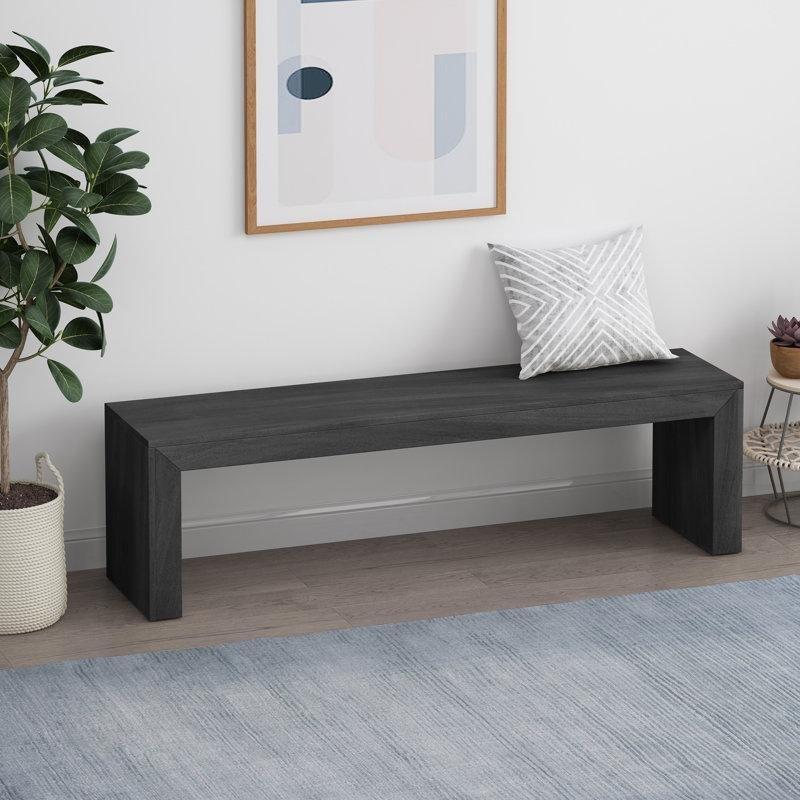 Açık Gri Akasya Ağacı Yemek Masası Bench 160 cm - 88315