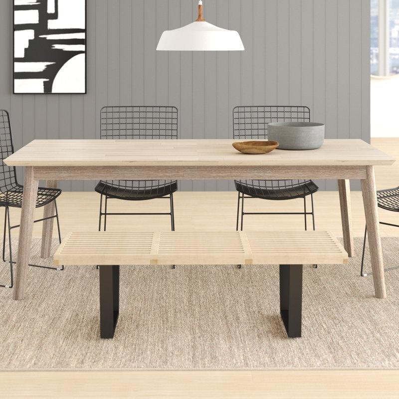Açık Tonlu Akasya Masif Ahşap 8 Kişilik Yemek Masası 210x107 cm - 87274