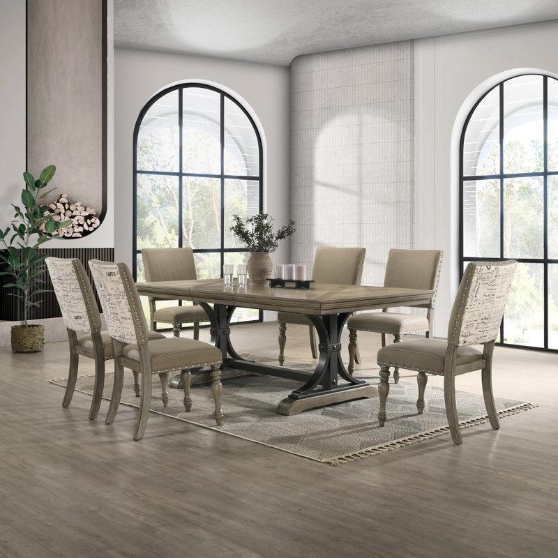 Açılabilir Ahşap Yemek Masası 8 Kişilik Trestle Tasarım Driftwood Rengi - 86083