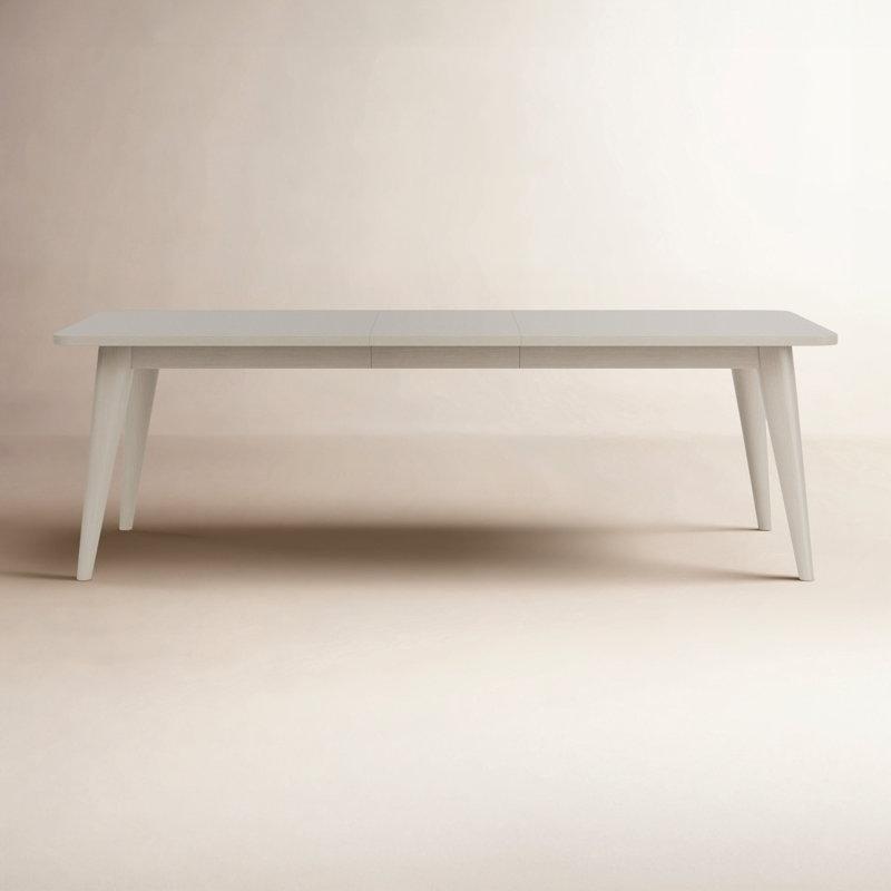 Açılabilir Masif Ahşap İskandinav Yemek Masası 194 cm Beyaz Kum Rengi - 87358
