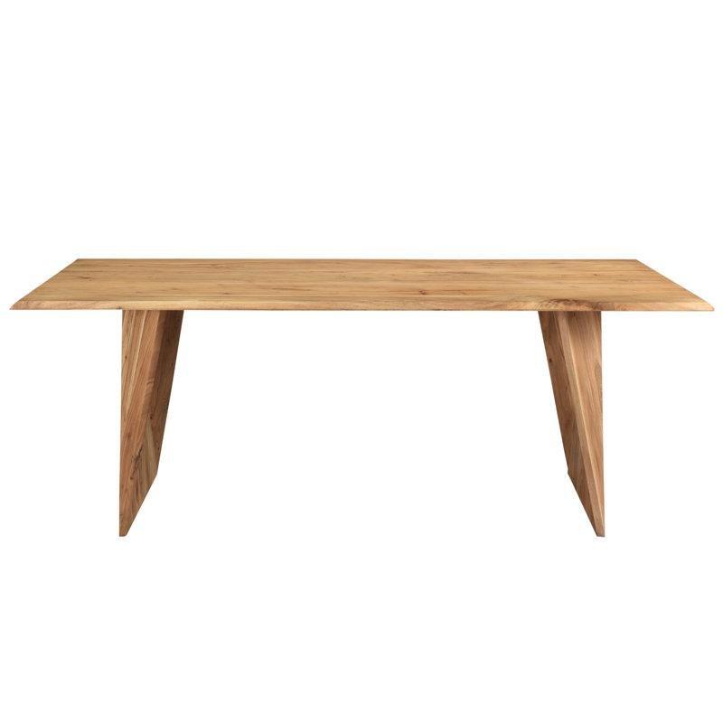 Açılı Tasarımlı Akasya Masif Ahşap Kütük Yemek Masası 80x40 cm - 87934