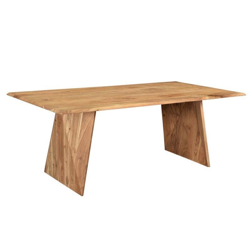 Açılı Tasarımlı Akasya Masif Ahşap Kütük Yemek Masası 80x40 cm - 87934