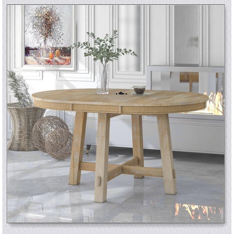 Açılır Kapanır Akaçya Ağaç Oval Yemek Masası 147 cm - 84406