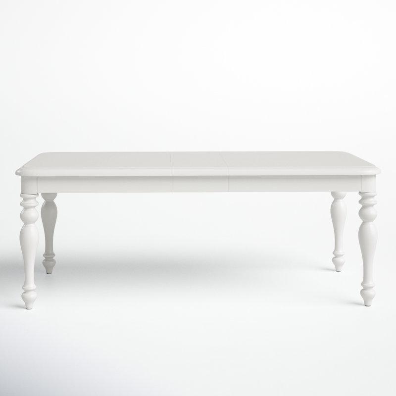 Açılır Mekanizmalı Masif Ahşap Beyaz Yemek Masası 198 cm - 86779
