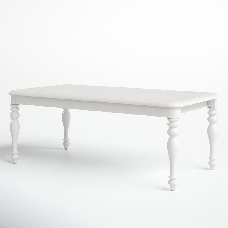 Açılır Mekanizmalı Masif Ahşap Beyaz Yemek Masası 198 cm - 86779