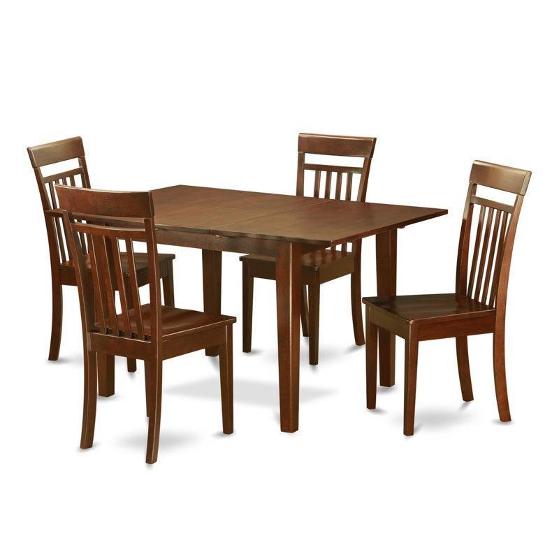 Açılır Mutfak Masası Kiti Kırmızı Kahverengi Ahşap 137x91 cm 5 Parçalı - 85150.0