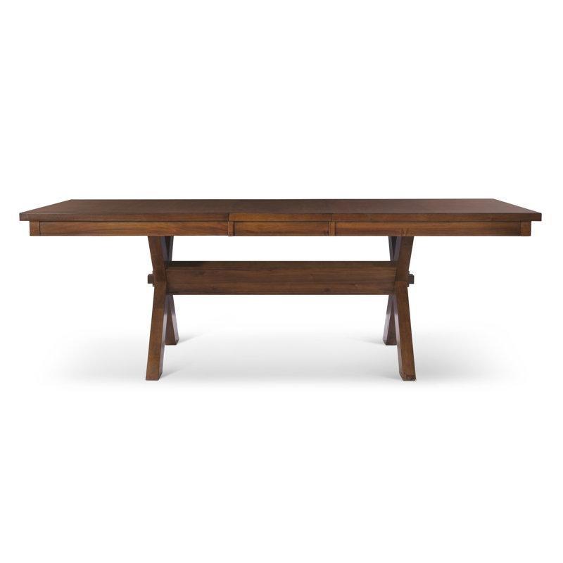 Açılır Mutfak Masası Koyu Fındık Rengi Endüstriyel Ahşap 183x213 cm Dört Sandalyeli Yemek Seti - 85069.0
