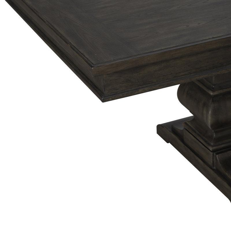 Açılır Mutfak Masası Saddle Brown Renk Dörtlü Sandalyeli Ahşap Trestle Set - 85165.0