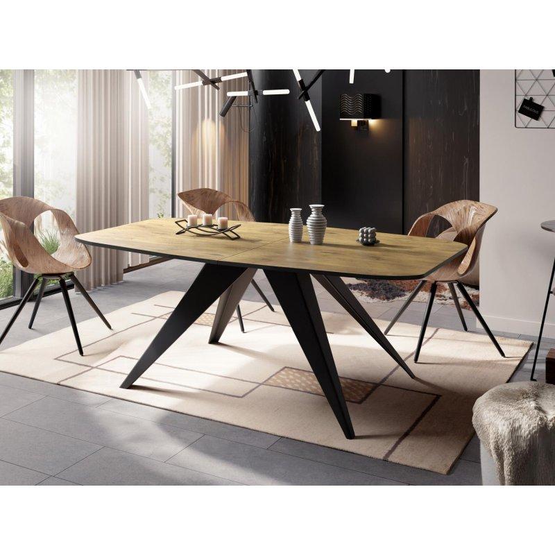 Açılır Yemek Masası Endüstriyel Tasarımlı Ahşap 160-200 cm - 83782