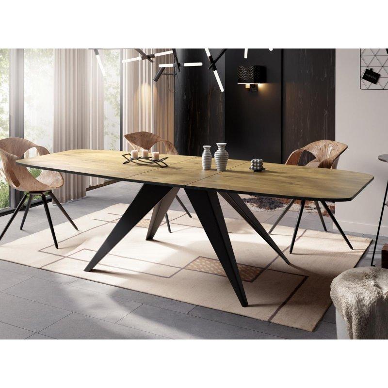 Açılır Yemek Masası Endüstriyel Tasarımlı Ahşap 160-200 cm - 83782
