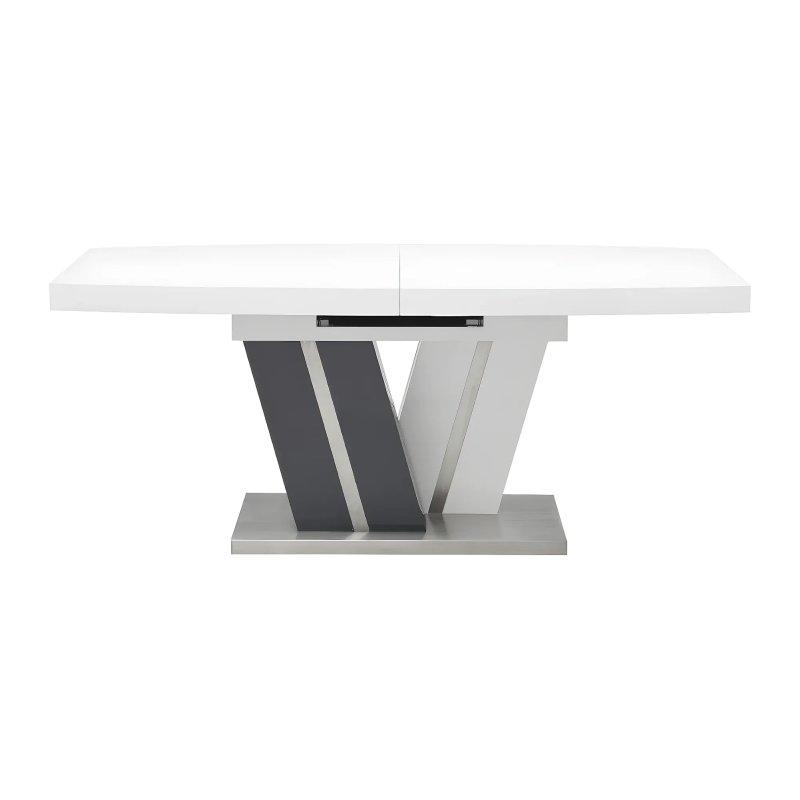 Açılır Yemek Masası Gri Beyaz MDF 180 cm - 83272