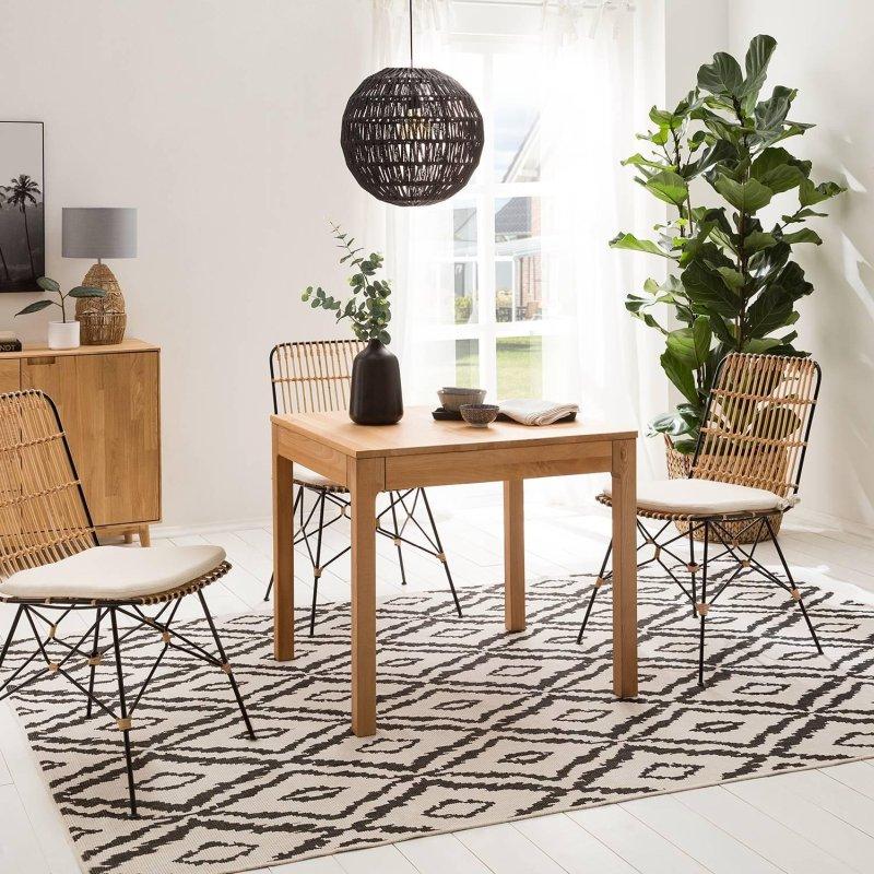 Açılır Yemek Masası Masif Ahşap 80x85 cm Açık Ahşap Rengi - 83800