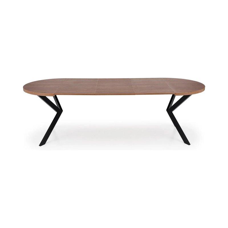 Açılır Yemek Masası MDF Ahşap Kaplamalı Siyah Metal Ayaklı 250x100 cm - 83293