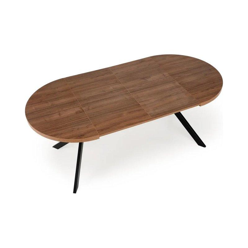 Açılır Yemek Masası MDF Ahşap Kaplamalı Siyah Metal Ayaklı 250x100 cm - 83293