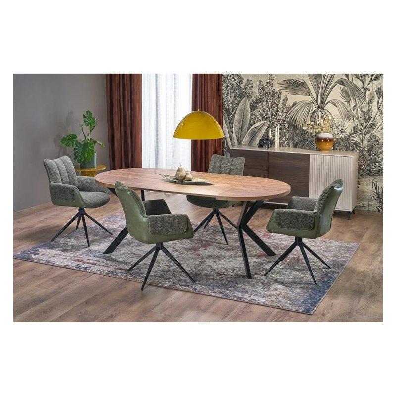 Açılır Yemek Masası MDF Ahşap Kaplamalı Siyah Metal Ayaklı 250x100 cm - 83293 Açılır Yemek Masası MDF Ahşap Kaplamalı Siyah Metal Ayaklı 250x100 cm - 83293