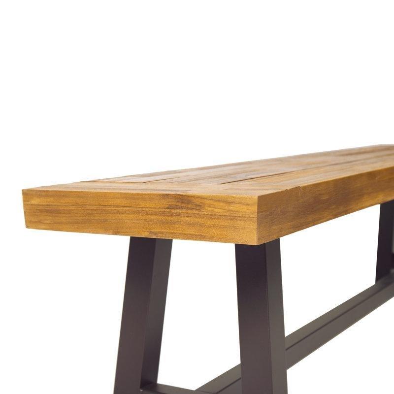 Akasya Ahşap Metal Çerçeveli Yemek Masası Bench 160x37x44 cm - 88345