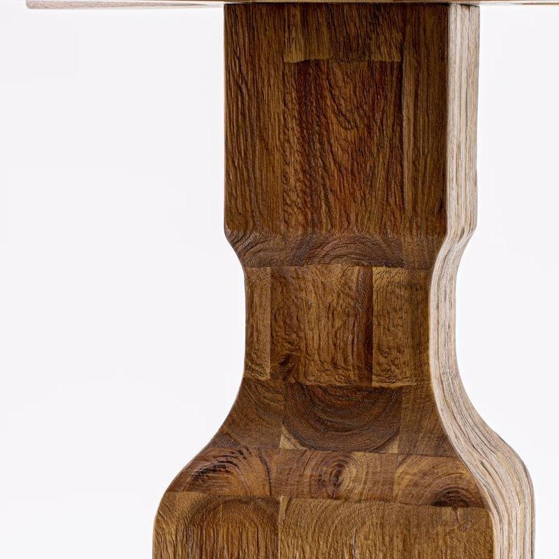 Akasya Ahşap Yuvarlak Yemek Masası 122 cm Çapında Pedestal Tabanlı - 83647