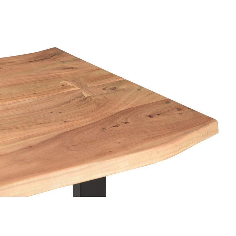 Akasya Canlı Kenar Kahverengi Kütük Yemek Masası 120x44 cm - 87835