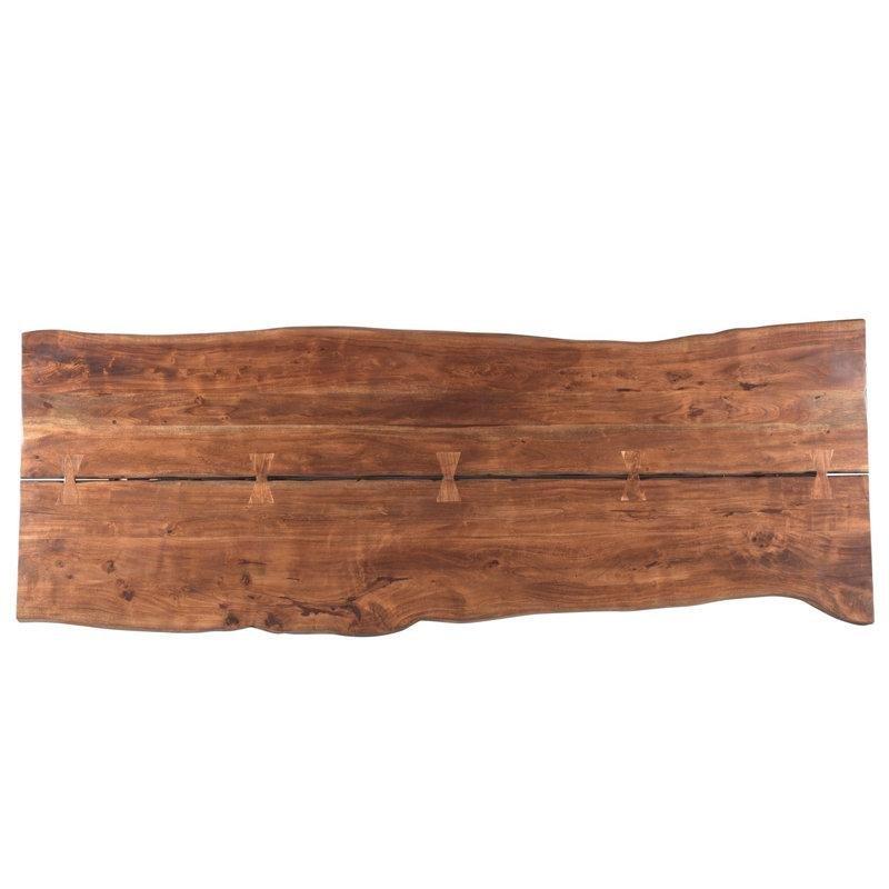 Akasya Canlı Kenar Kütük Yemek Masası Metal Ayaklı 120x44 cm - 87820