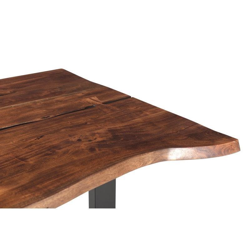 Akasya Canlı Kenar Kütük Yemek Masası Metal Ayaklı 120x44 cm - 87820