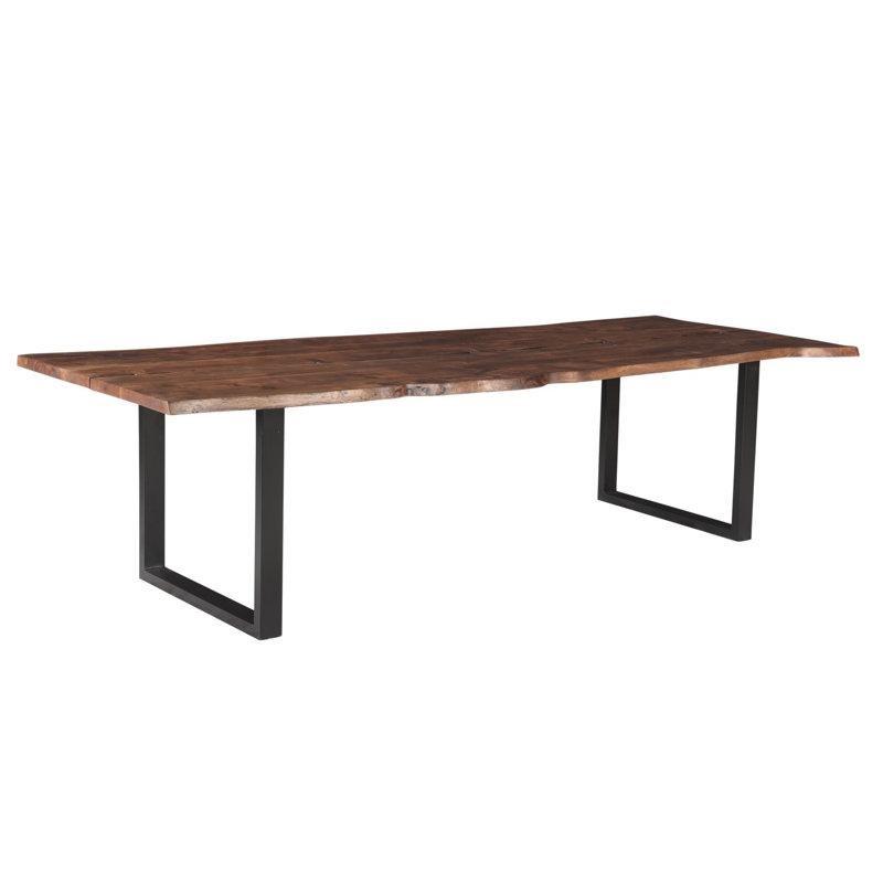 Akasya Canlı Kenar Kütük Yemek Masası Metal Ayaklı 120x44 cm - 87820
