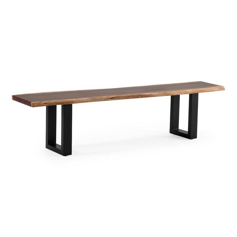 Akasya Masif Ahşap Canlı Kenarı Yemek Masası Bench 200x48x38 cm - 88243