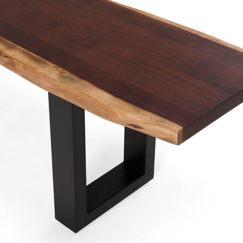 Akasya Masif Ahşap Canlı Kenarı Yemek Masası Bench 200x48x38 cm - 88243