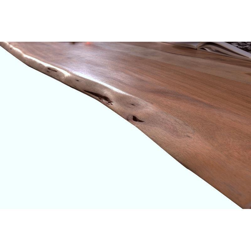 Akasya Masif Ahşap Üstlü Siyah Metal Ayaklı Dikdörtgen Yemek Masası 160x85 cm - 83599