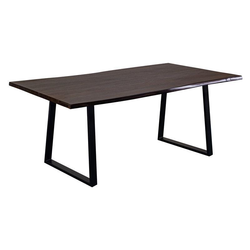 Akasya Masif Ahşap Üstü Siyah Metal Tabanlı Dikdörtgen Yemek Masası 70x40 cm - 87898