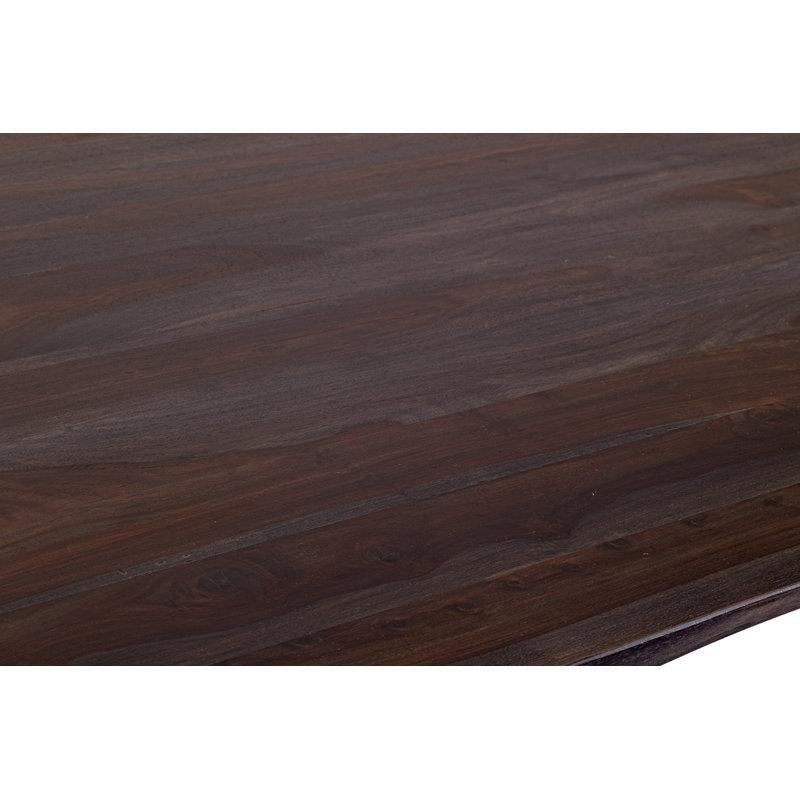 Akasya Masif Ahşap Üstü Siyah Metal Tabanlı Dikdörtgen Yemek Masası 70x40 cm - 87898