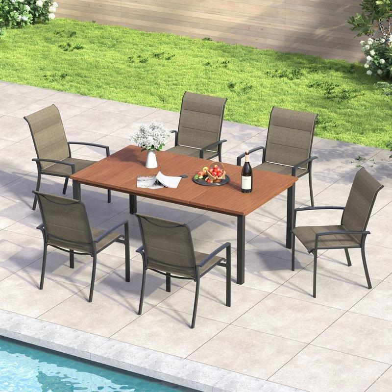 Altı Kişilik Ahşap Bahçe Yemek Masası 160 cm - 84562