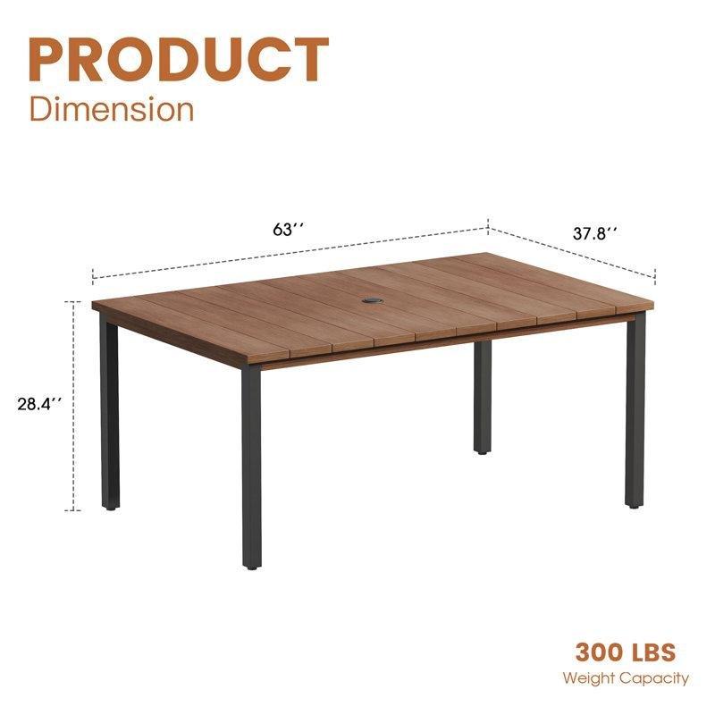 Altı Kişilik Ahşap Bahçe Yemek Masası 160 cm - 84562