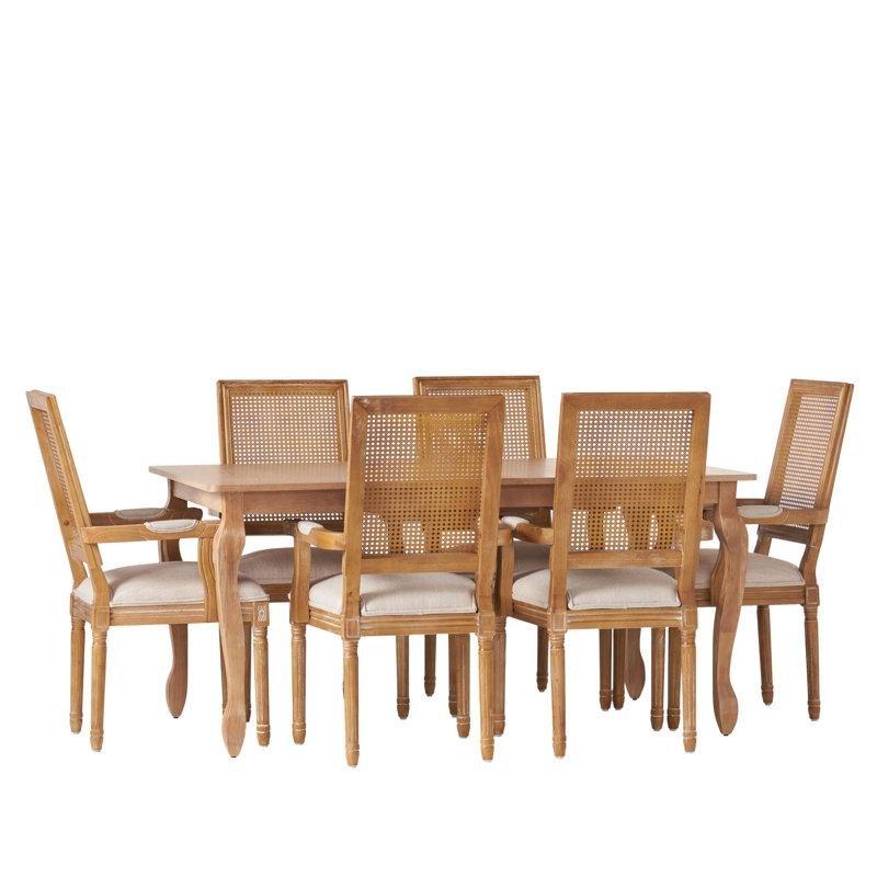 Altı Kişilik Rattan Yemek Masası Takımı 160 cm Kelebek Yapraklı - 88144