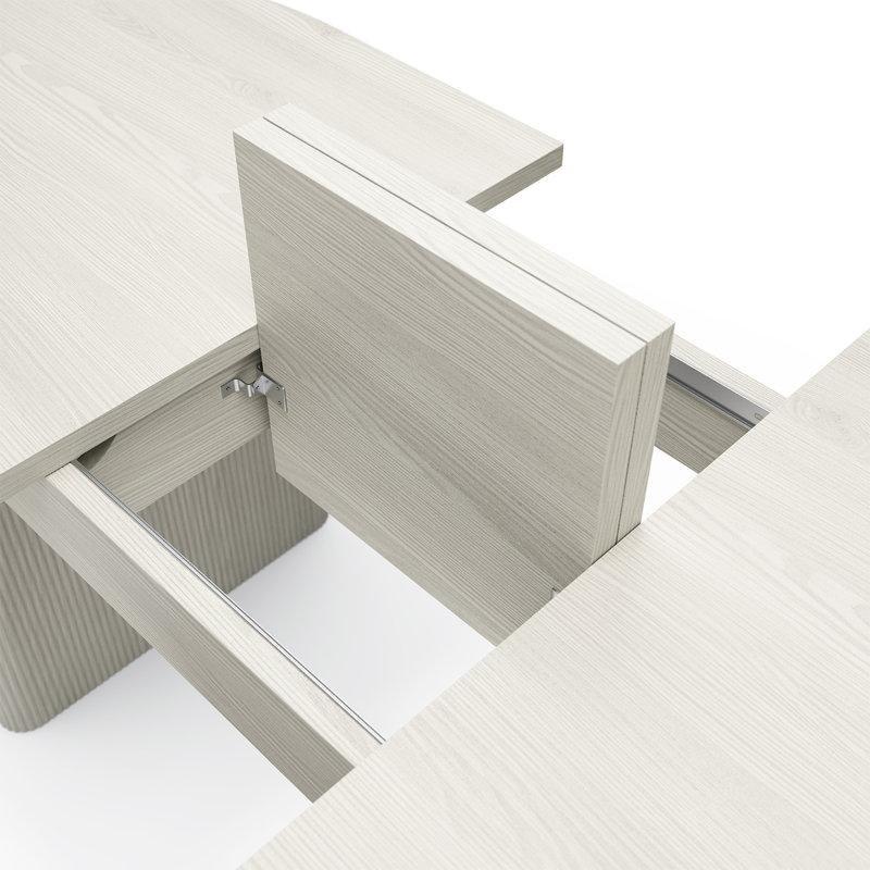 Ash White Endüstriyel Ahşap Genişletilebilir Yemek Masası 160-200 cm - 87364