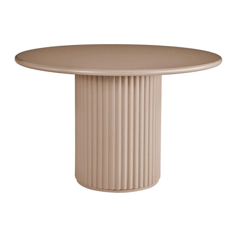 Bej Endüstriyel Ahşap Yuvarlak Yemek Masası 120x120 cm - 83380